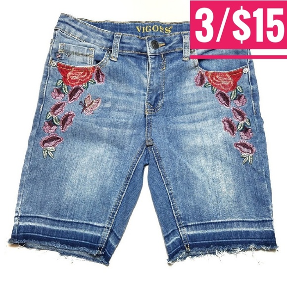 Vigoss Other - 🛍3/$15 Vigoss Girl's 16 Embroidered Jean Shorts